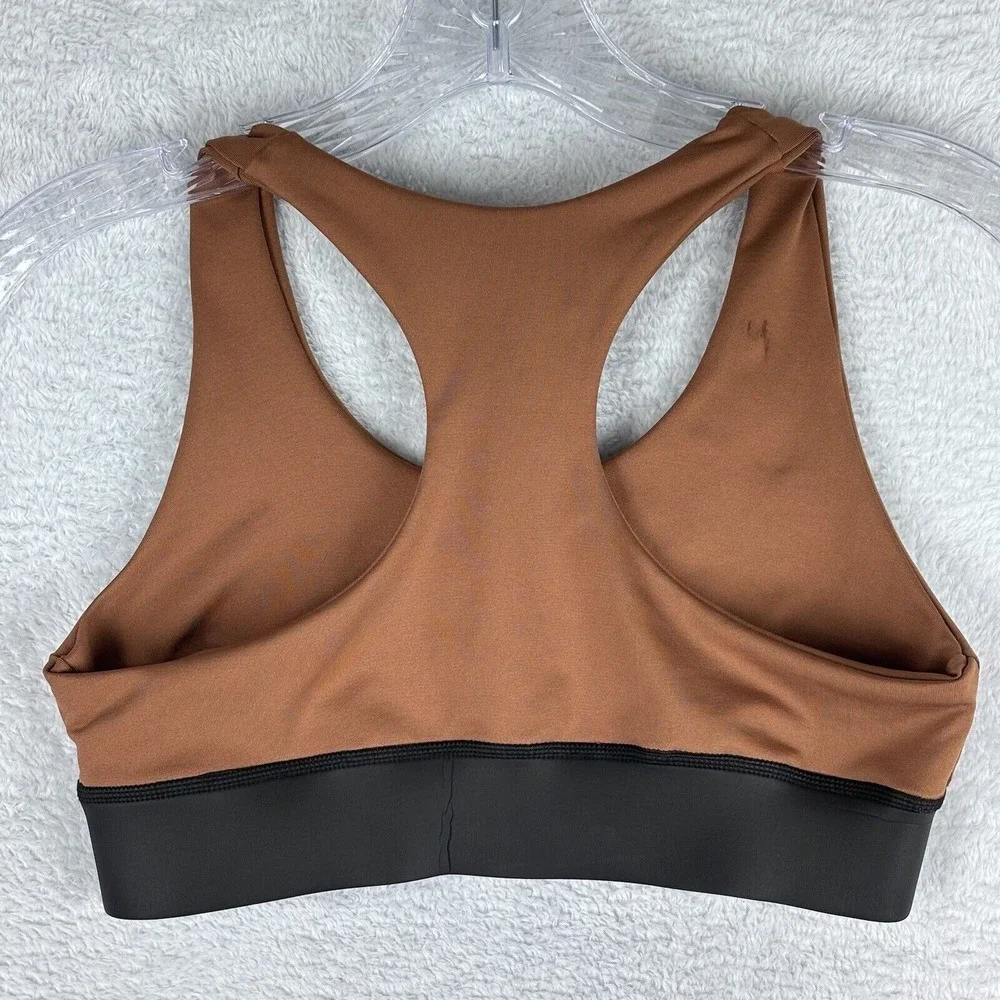 Olympia Active Neoprene Band Brown/ Black Racerback‎ Sports Bra Size S